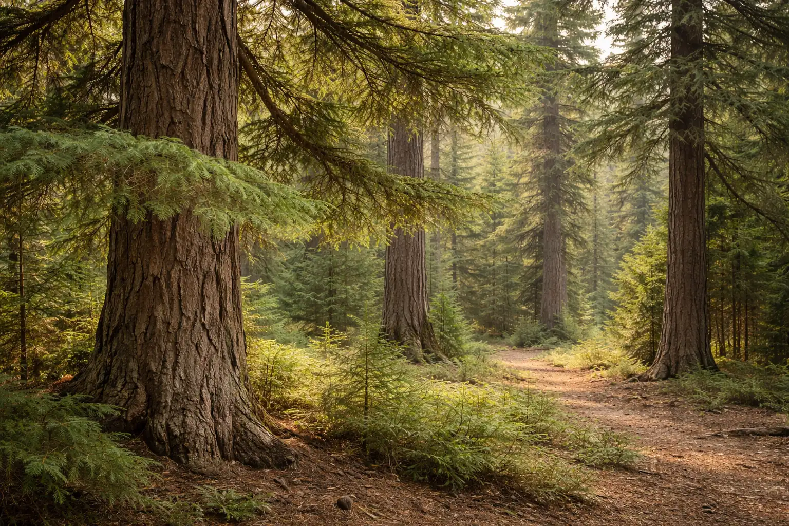 Atlasz cédrus erdőt idéző botanikai jelenet Cedrus atlantica fákkal