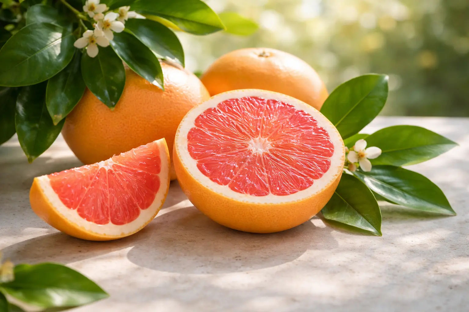 Grapefruit gyümölcs természetes fényben, friss otthoni citrusillatokhoz